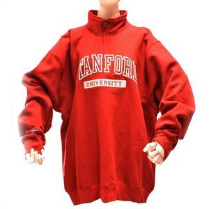 Stanford University 1/4 Zip Red Sweatshirt Large NEW